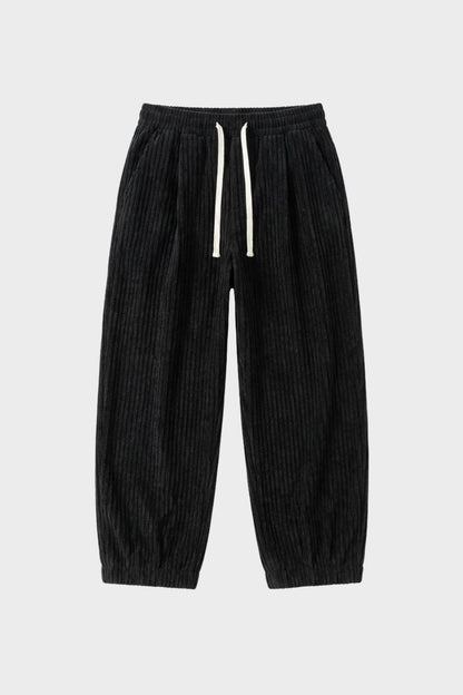 Herren Cordhose mit Gummibund und weitem Bein