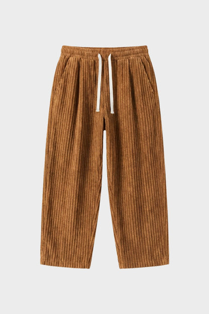 Herren Cordhose mit Gummibund und weitem Bein