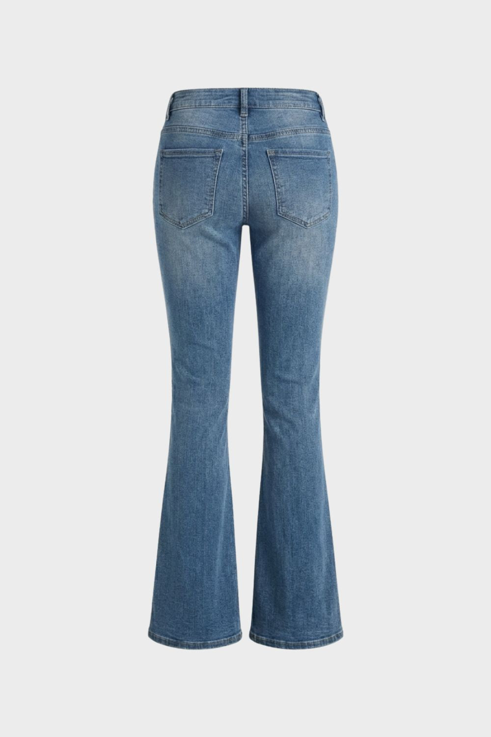 Damen Schlagjeans mit Knopfleiste und hoher Taille