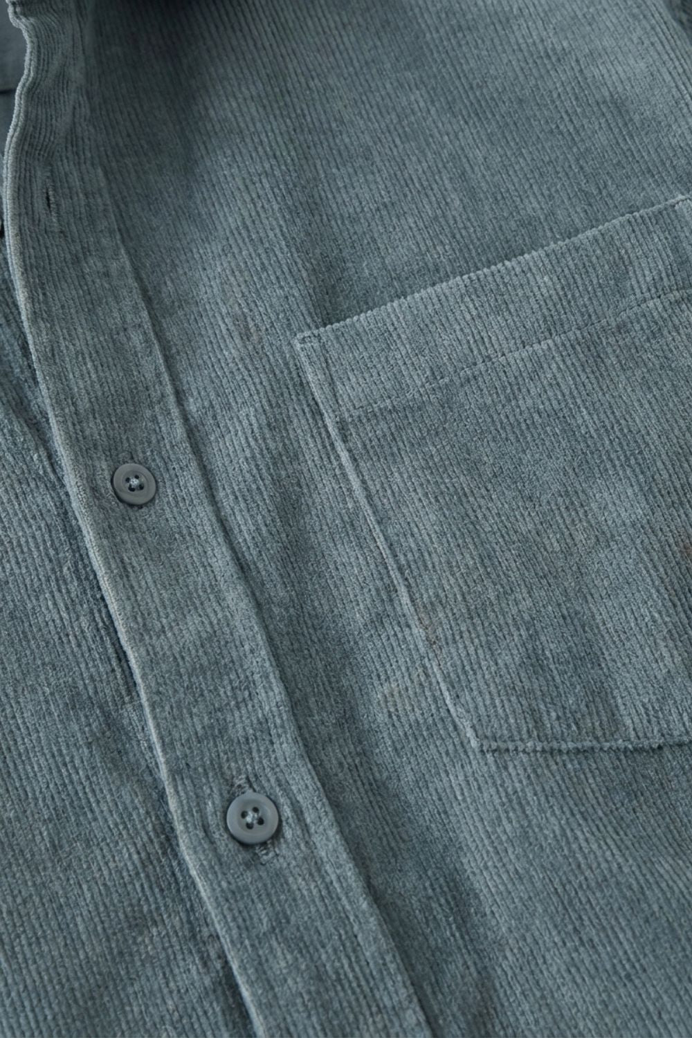 Herren Cordhemd mit Knopfleiste und Brusttasche