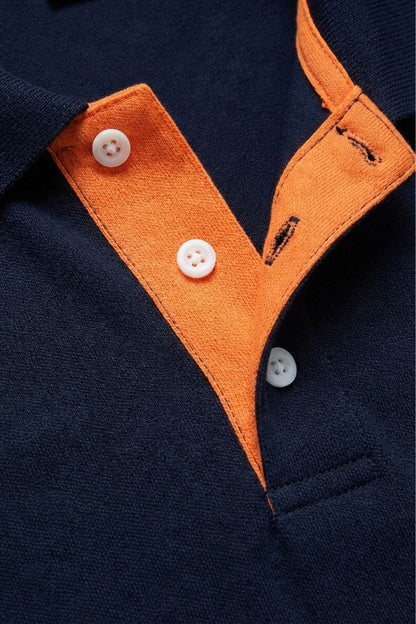 Poloshirt Herren Kurzarm mit Kontrastkragen