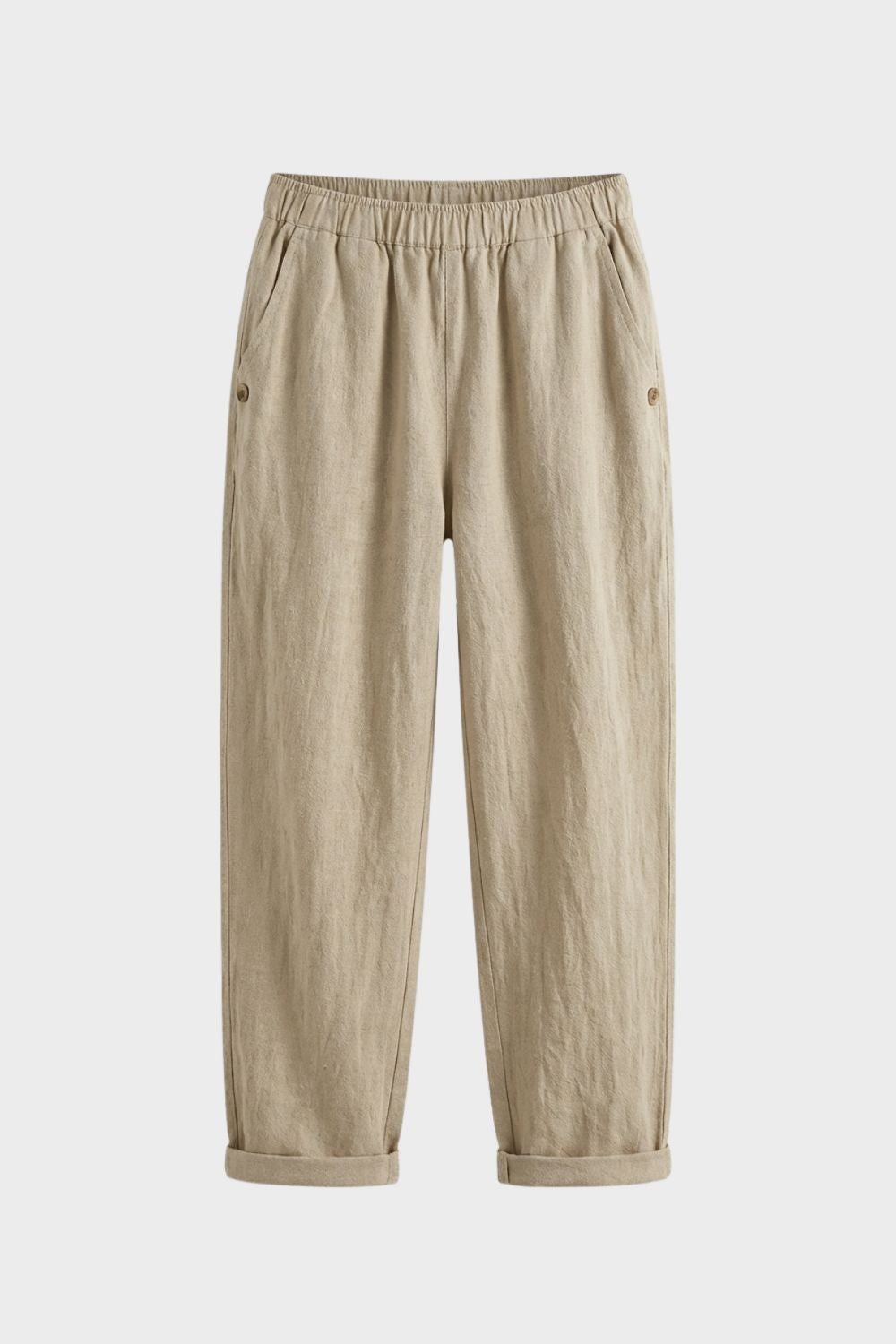 Stoffhose Damen mit Gummibund und Geradem Bein