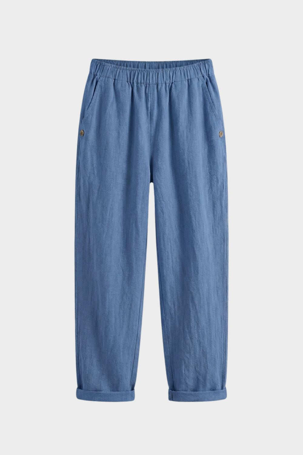 Stoffhose Damen mit Gummibund und Geradem Bein