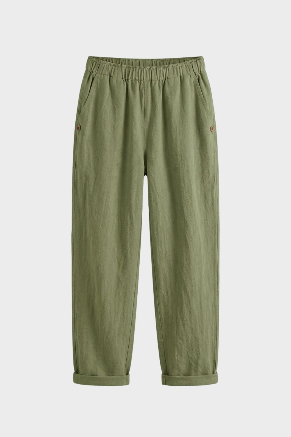 Stoffhose Damen mit Gummibund und Geradem Bein