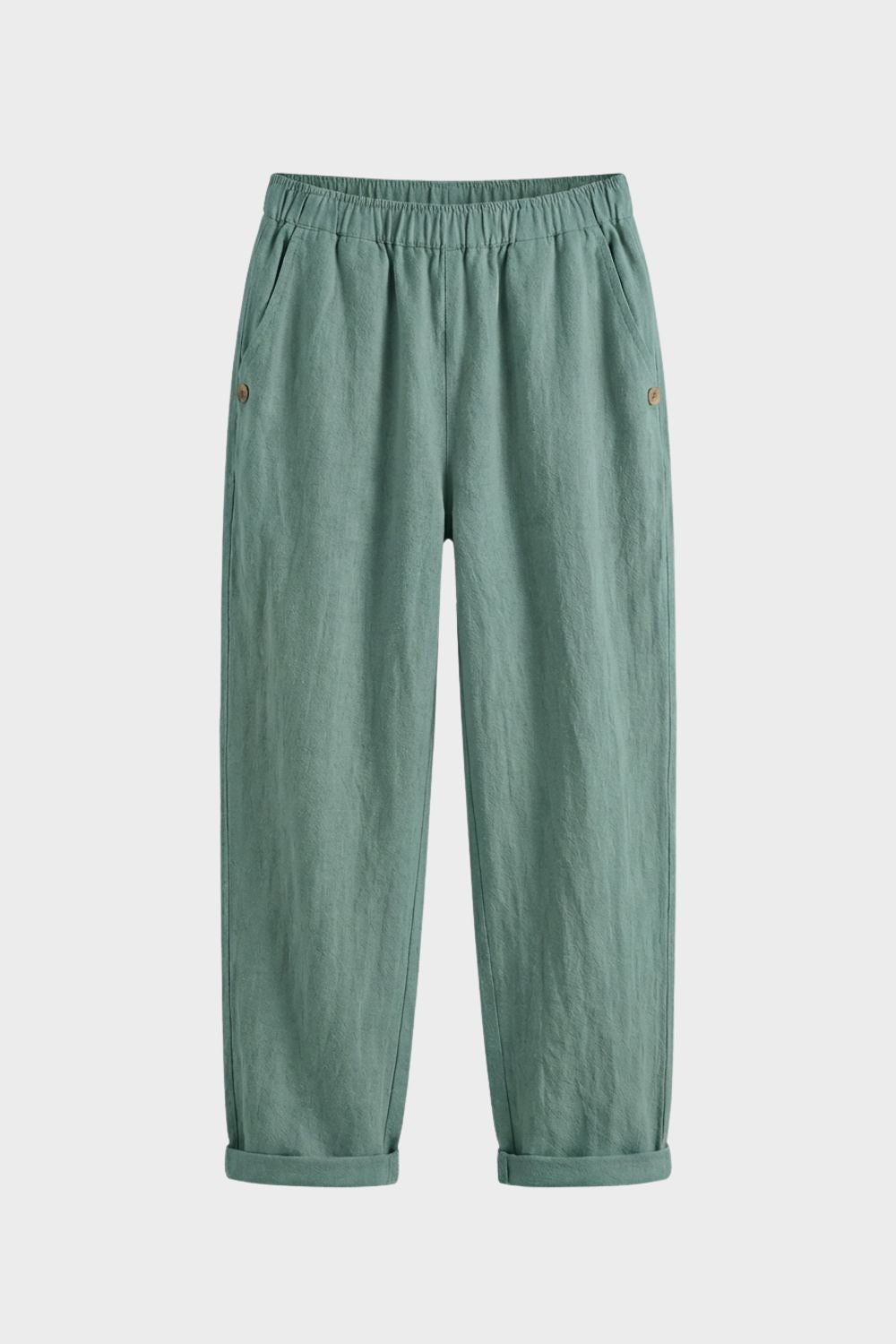 Stoffhose Damen mit Gummibund und Geradem Bein