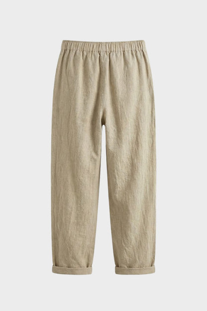 Stoffhose Damen mit Gummibund und Geradem Bein