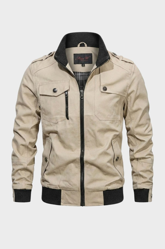 Herren Jacke mit Reißverschluss und Stehkragen