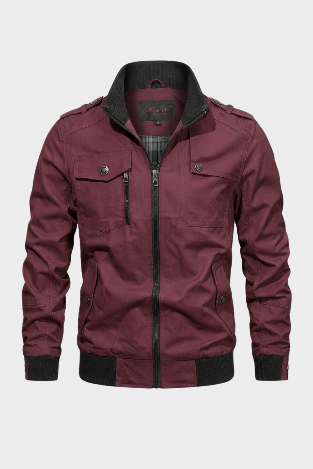 Herren Jacke mit Reißverschluss und Stehkragen