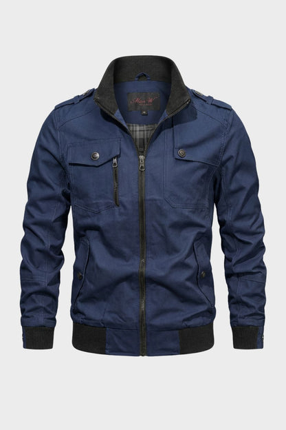 Herren Jacke mit Reißverschluss und Stehkragen
