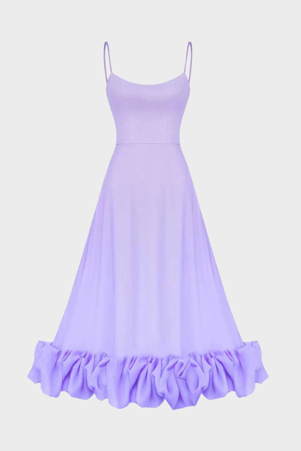 Midikleid Damen mit Trägern und Volant