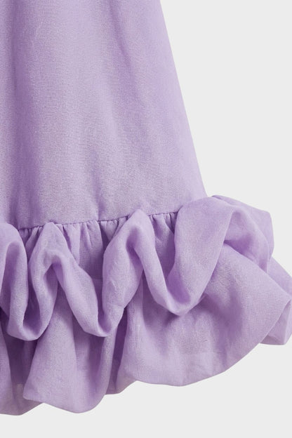 Midikleid Damen mit Trägern und Volant