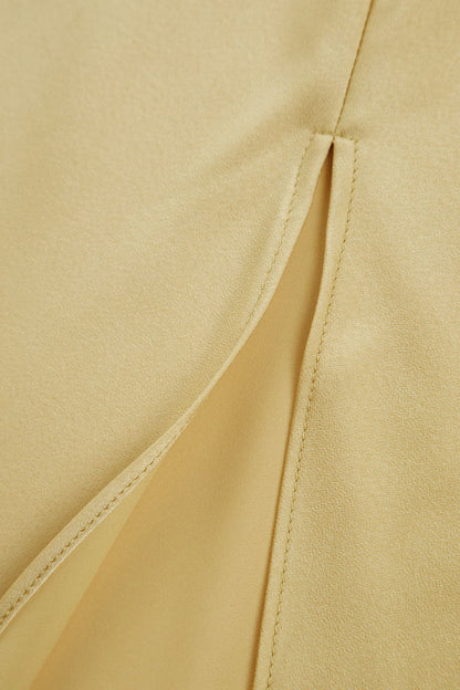 Damen One Shoulder Kleid lang mit Beinschlitz und schmalem Träger