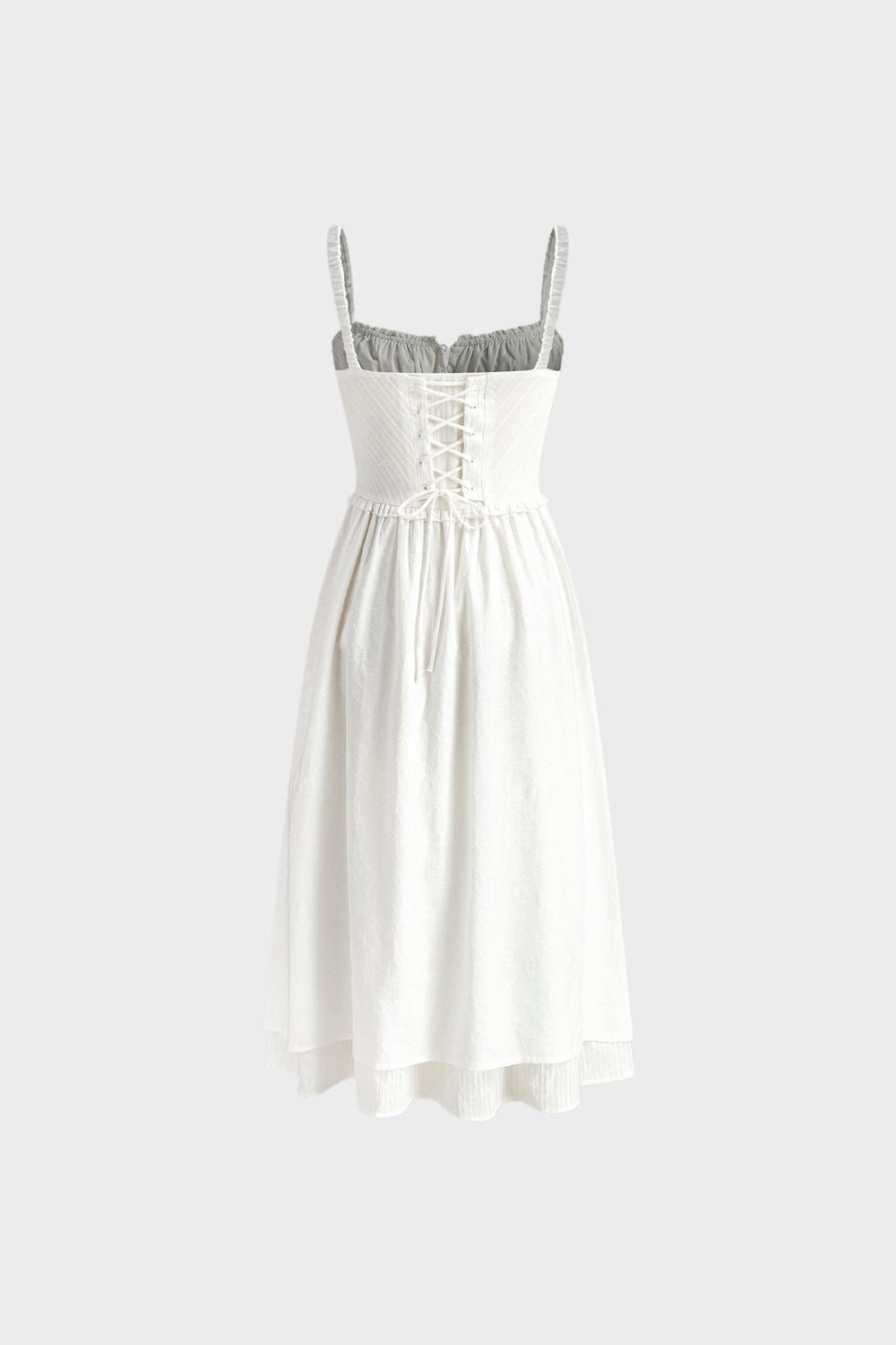 Sommerkleid Damen Midikleid mit Trägern und Raffung