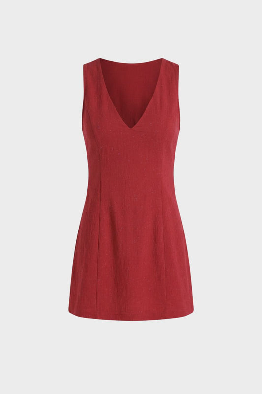 Kleid Damen A Linien Kleid mit V Ausschnitt