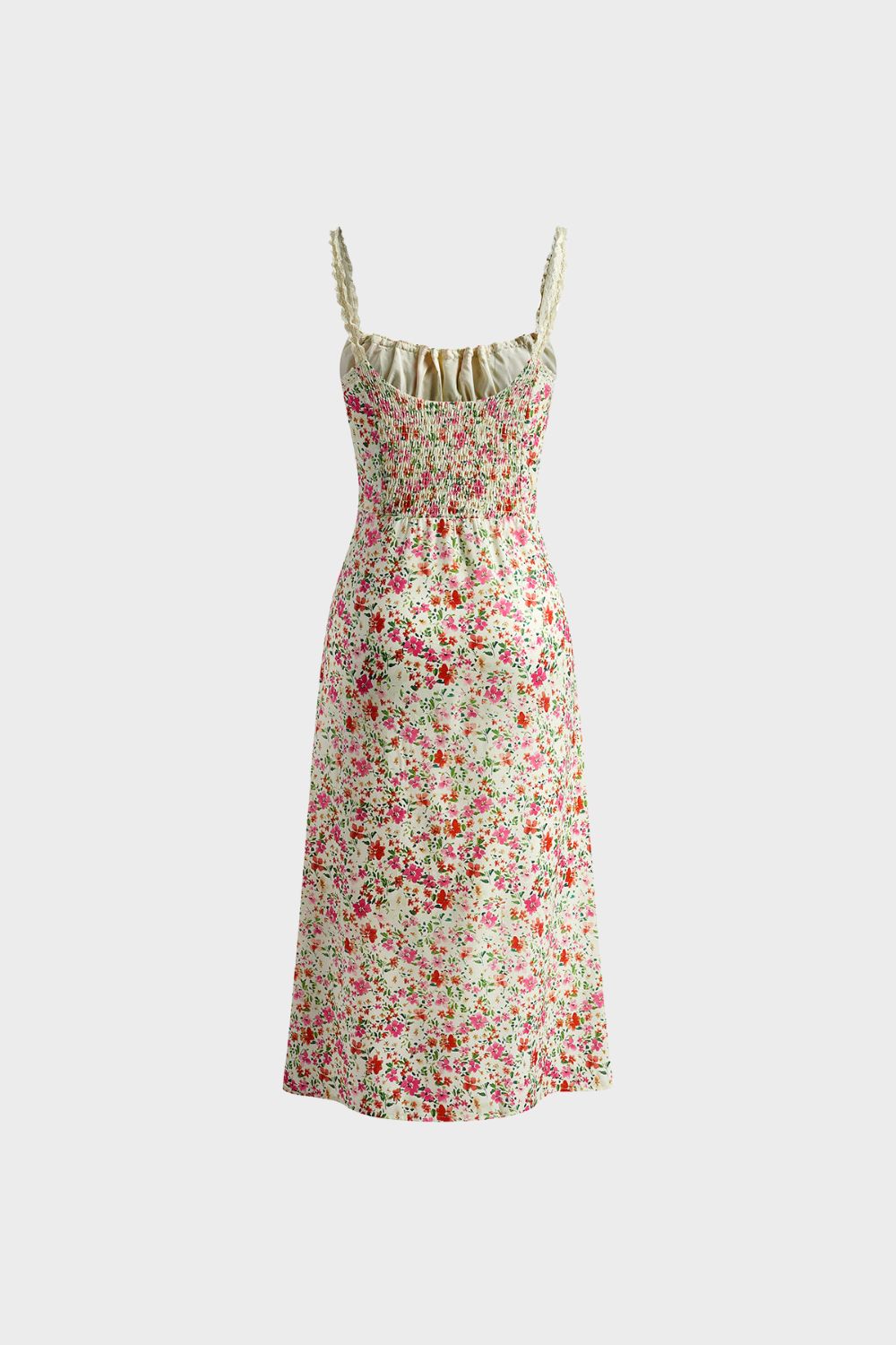 Sommerkleid Damen Midikleid mit Blumenmuster und Trägern