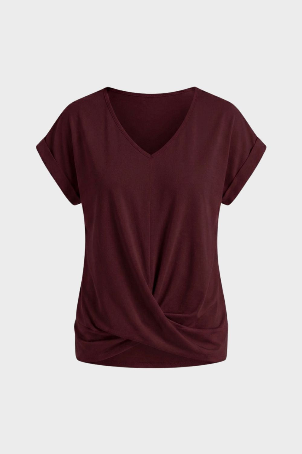 T-Shirt Damen V-Ausschnitt mit Knoten