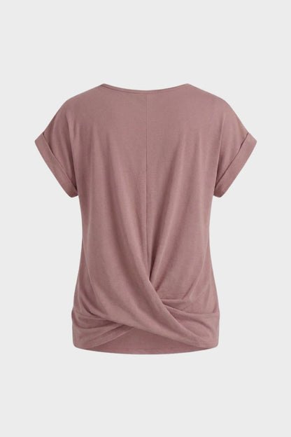 T-Shirt Damen V-Ausschnitt mit Knoten