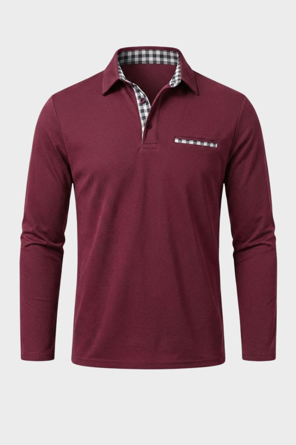 Poloshirt Herren Langarm mit Kragen und Brusttasche