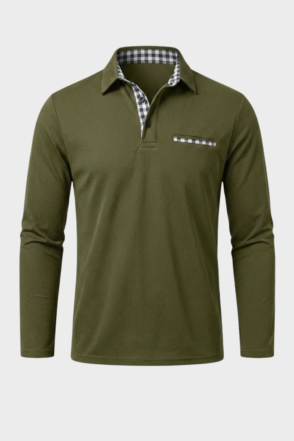 Poloshirt Herren Langarm mit Kragen und Brusttasche