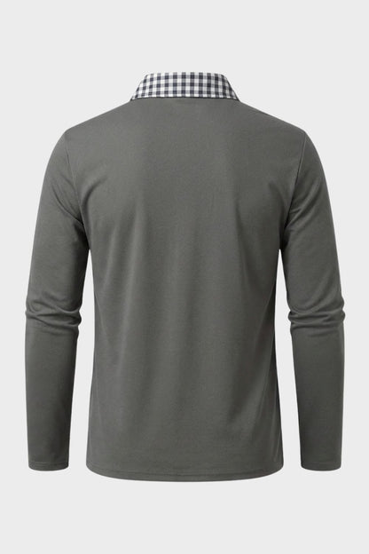 Poloshirt Herren Langarm mit Kragen und Brusttasche