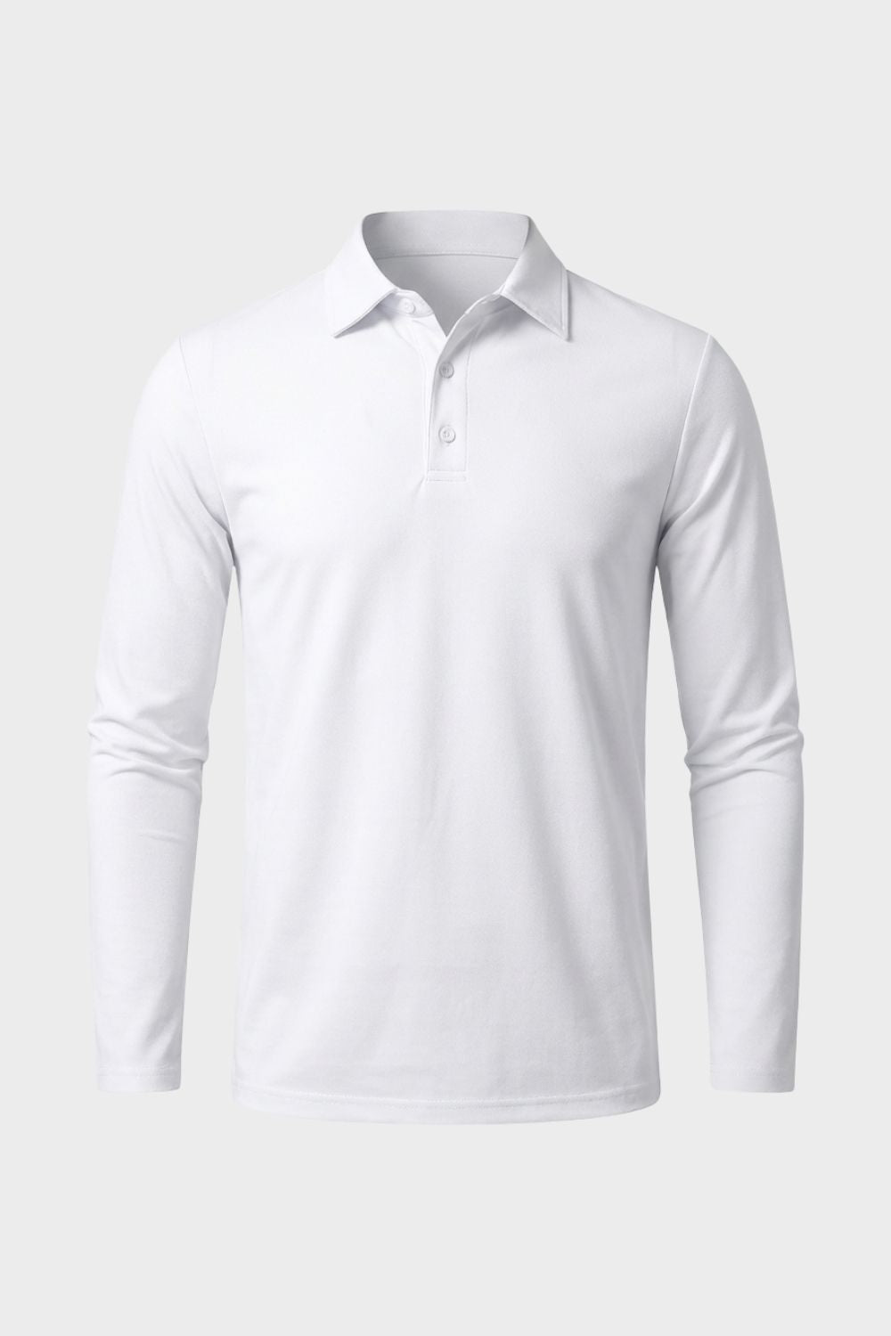 Herren Poloshirt Langarm mit Knopfleiste