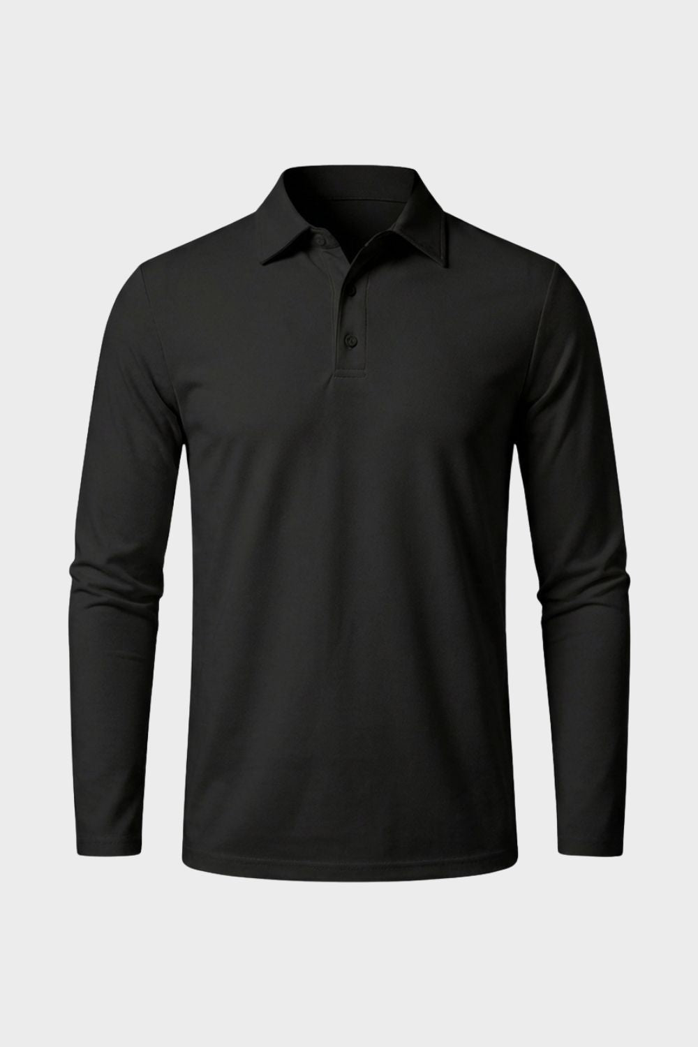 Herren Poloshirt Langarm mit Knopfleiste