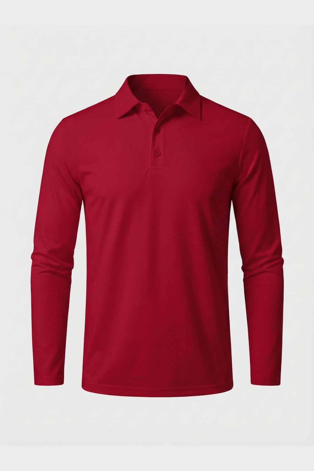Herren Poloshirt Langarm mit Knopfleiste
