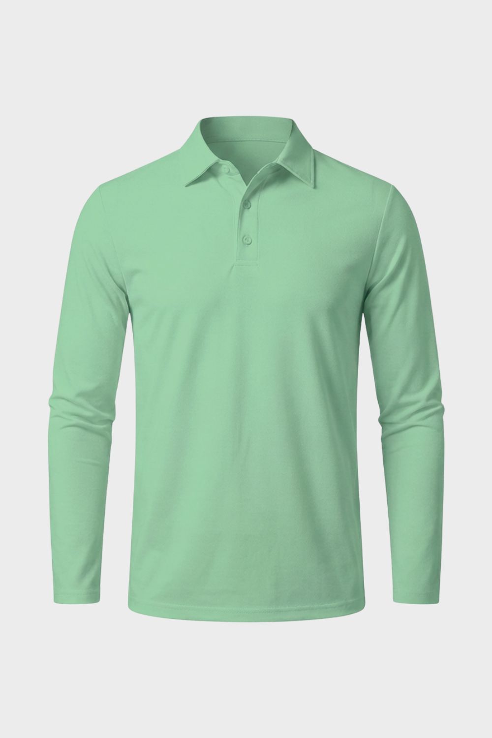 Herren Poloshirt Langarm mit Knopfleiste