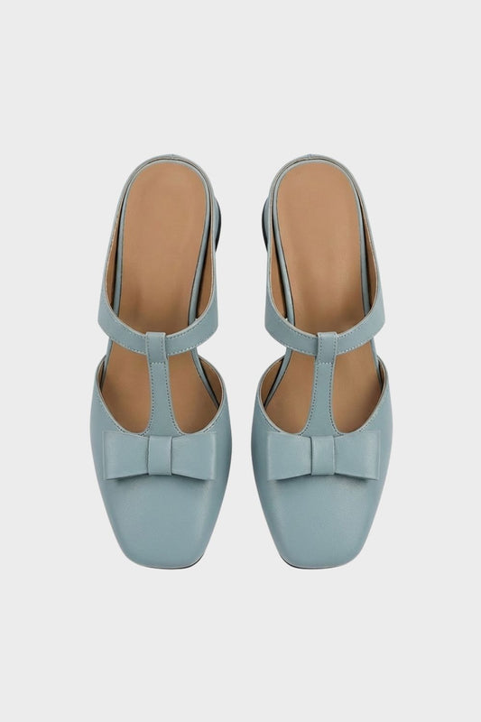 Damen Mary Jane Pumps mit Schleife und eckiger Spitze