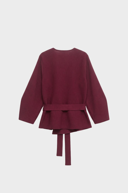 Damen Wickelbluse mit Gürtel und V-Ausschnitt