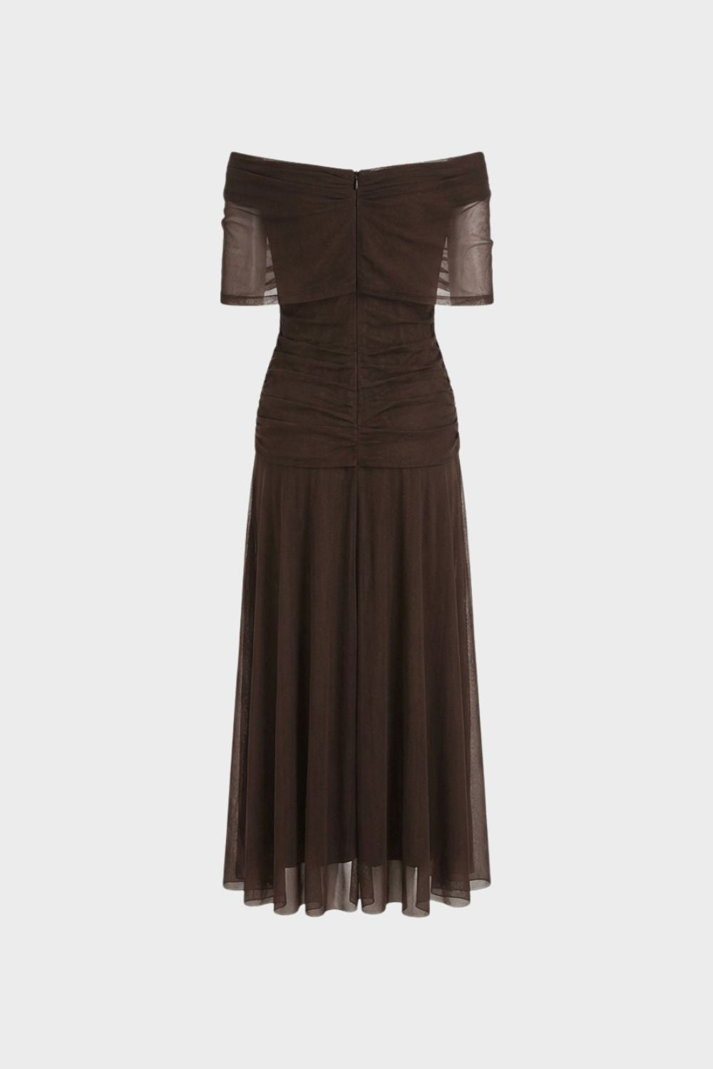 Damen Abendkleid aus Chiffon mit Off-Shoulder Ausschnitt