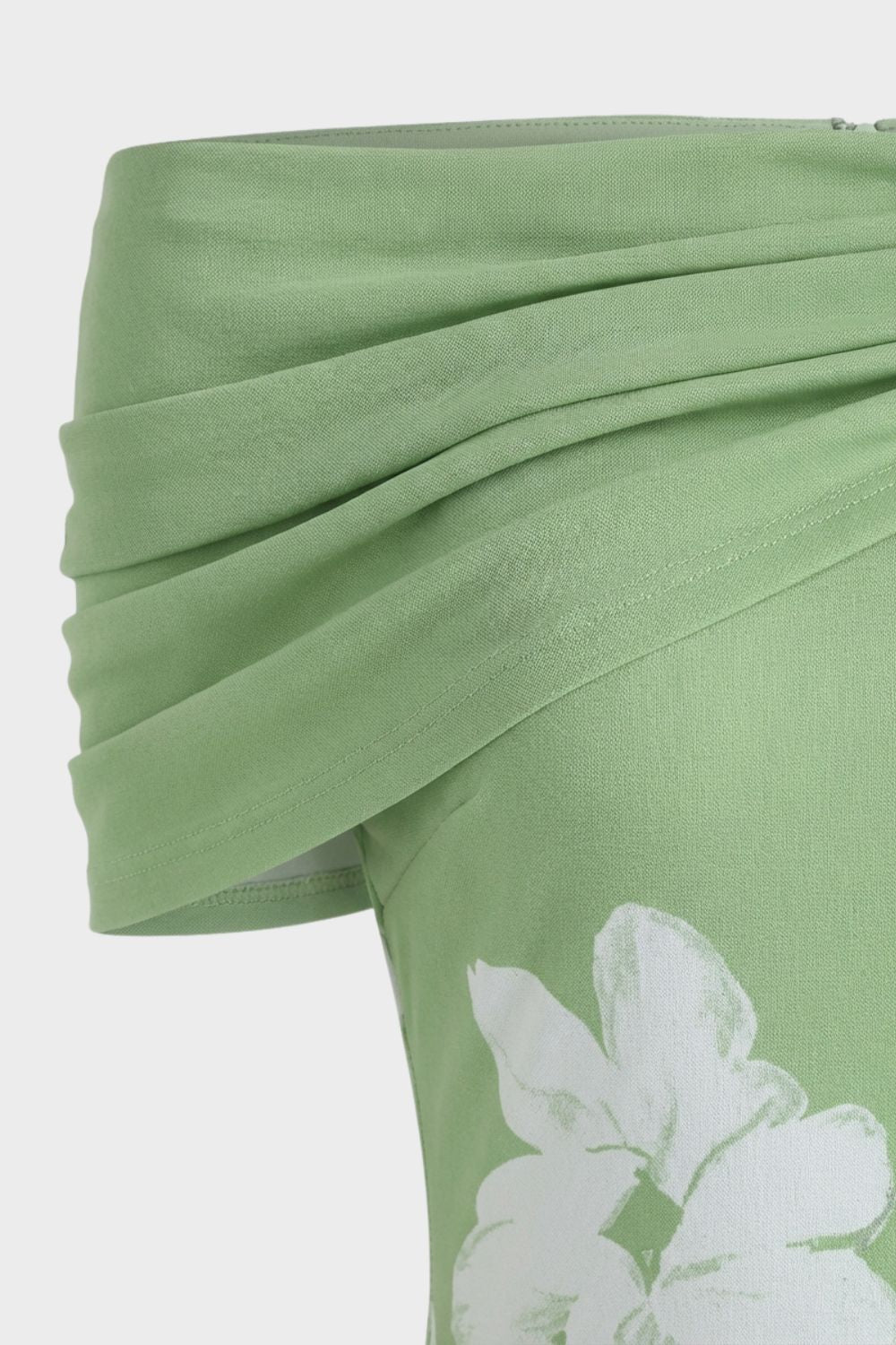 Damen Off-Shoulder Maxikleid mit Blumenprint – Figurbetont