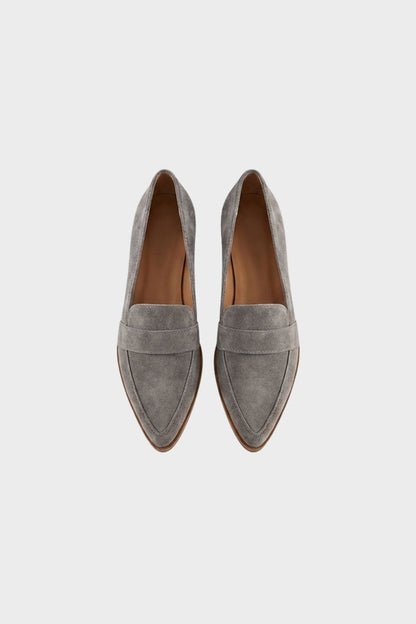 Penny Loafer Damen Spitz Wildleder – Elegante Slipper mit Absatz