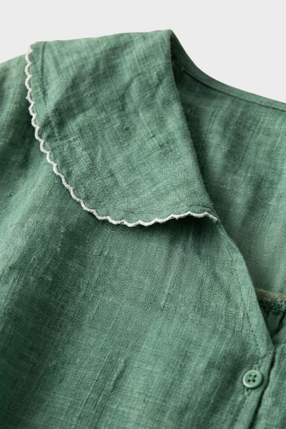 Bluse Damen mit Kurzarm und Knopfleiste