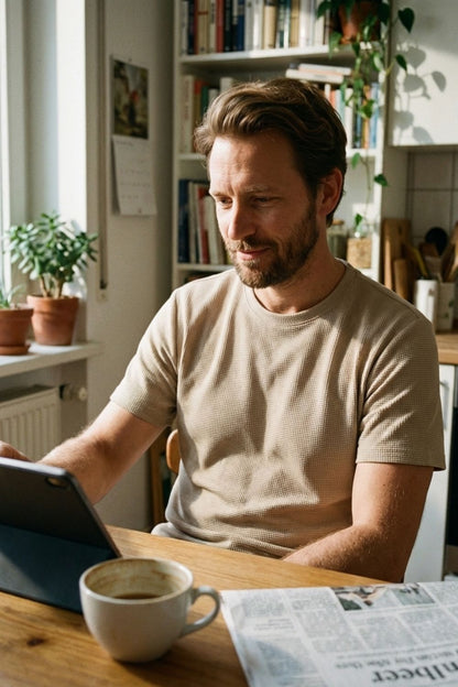 Herren Waffle Tee – Crew Neck – Styling-Inspiration