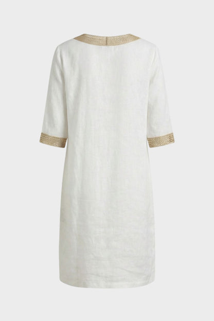 Kleid Damen V-Ausschnitt mit 3/4 Arm