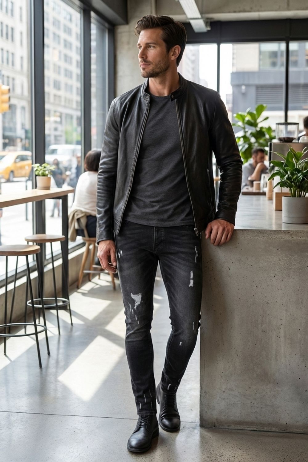 Herren Skinny Jeans – Ripped – Tragestil-Beispiel