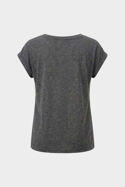 Damen Basic Tee – Loose Crew – Detail-Ansicht