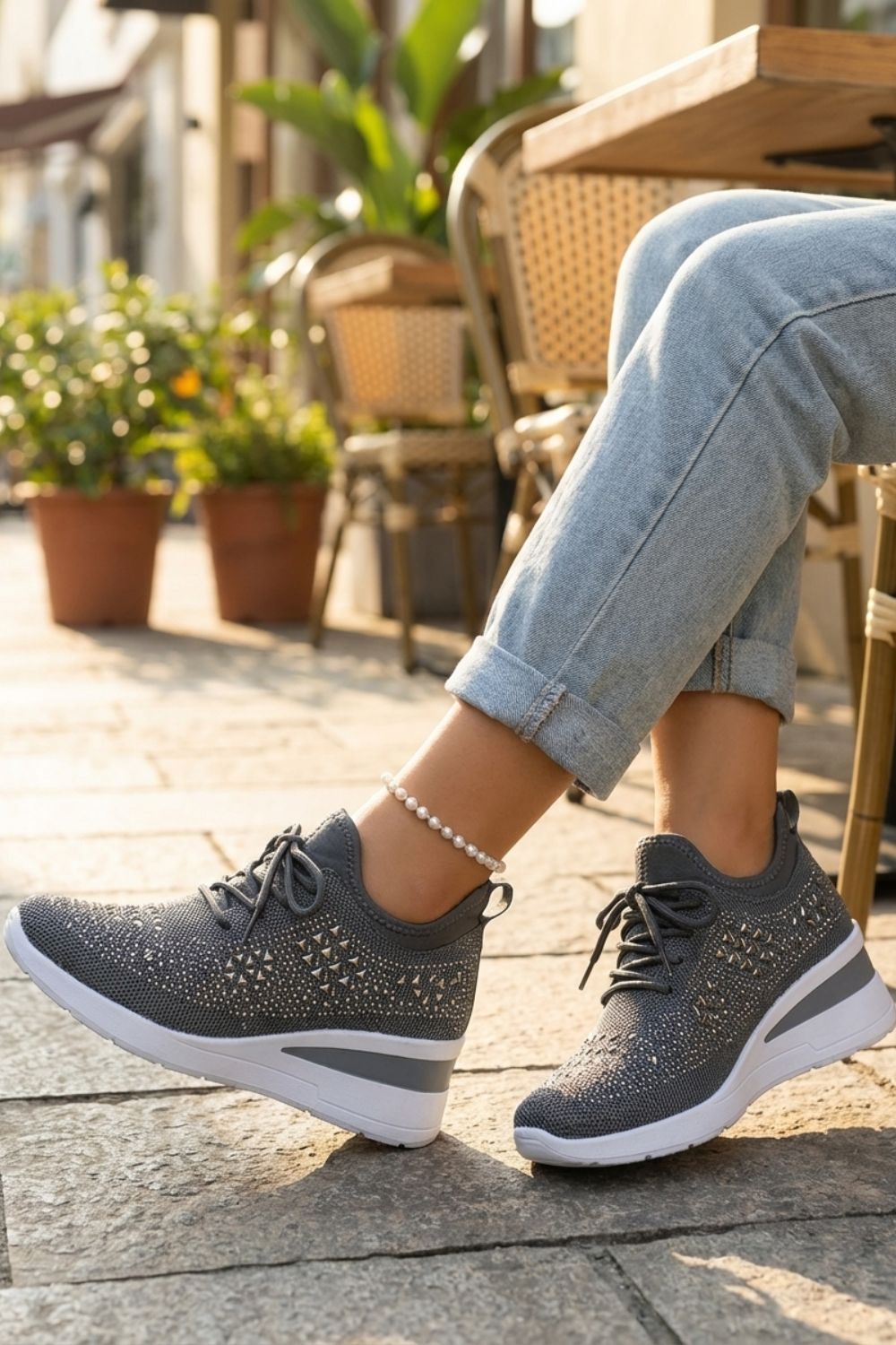 Damen Glitzer Sneaker | Mesh
