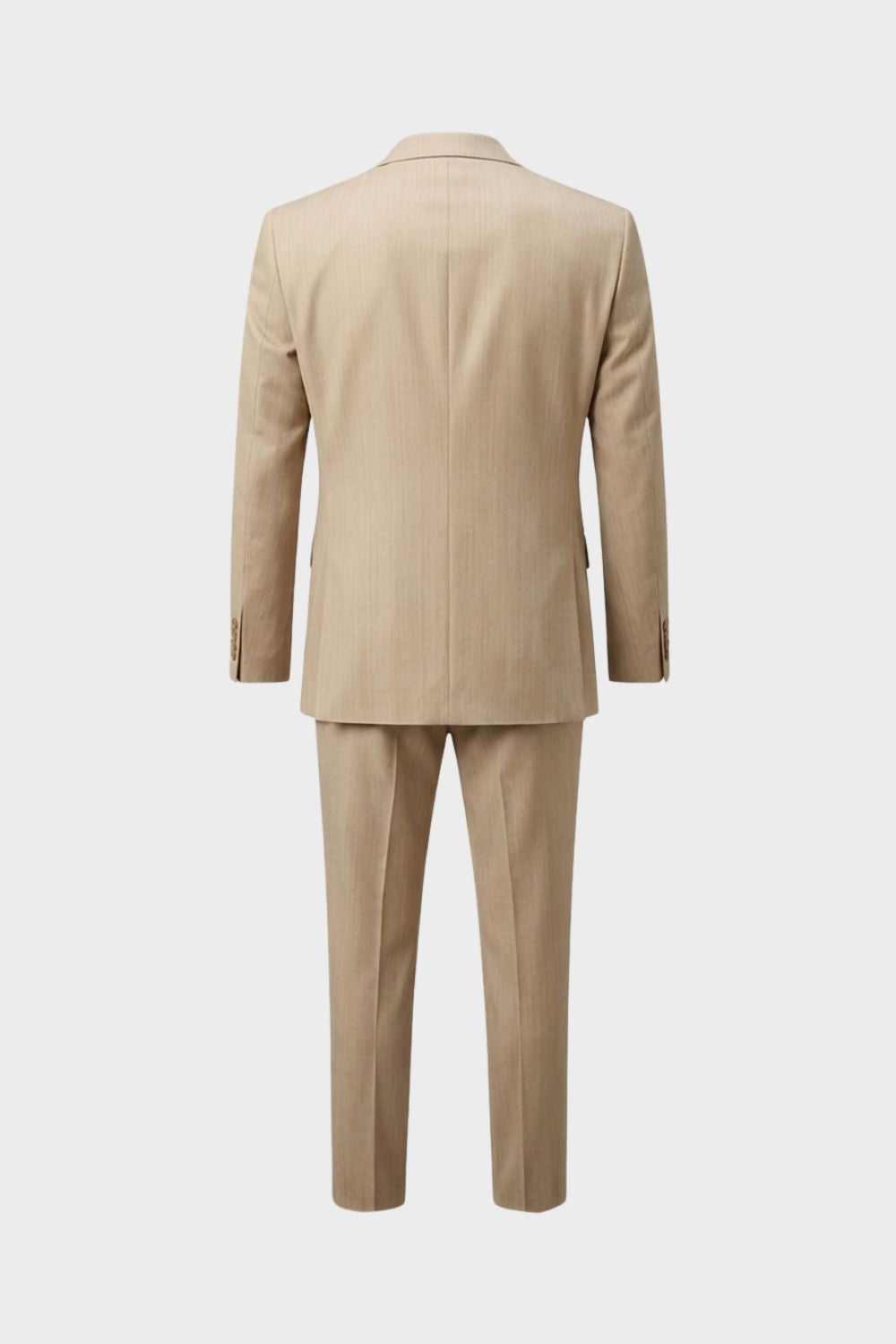 Herren Sommeranzug 3-Teilig Beige – Rückansicht Sakko und Hose