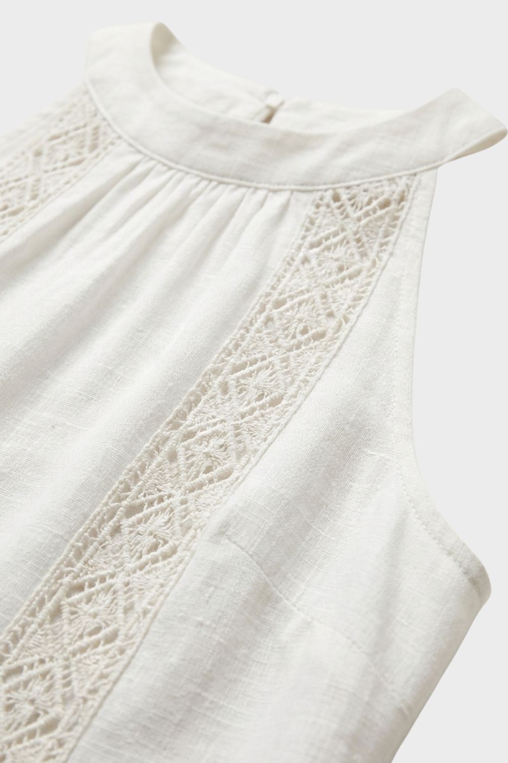 Damen Maxikleid | Stehkragen Ärmellos – Profil-Ansicht