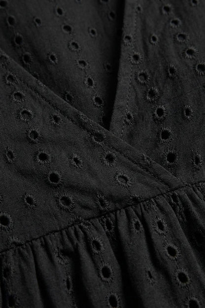 Damen Eyelet Minikleid – Babydoll – Profil-Ansicht