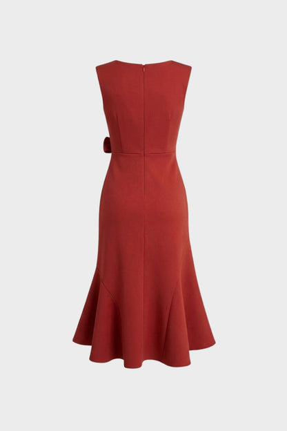 Damen Volant Midikleid – Cocktail – Detail-Ansicht