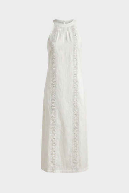 Damen Maxikleid | Stehkragen Ärmellos – Hauptansicht