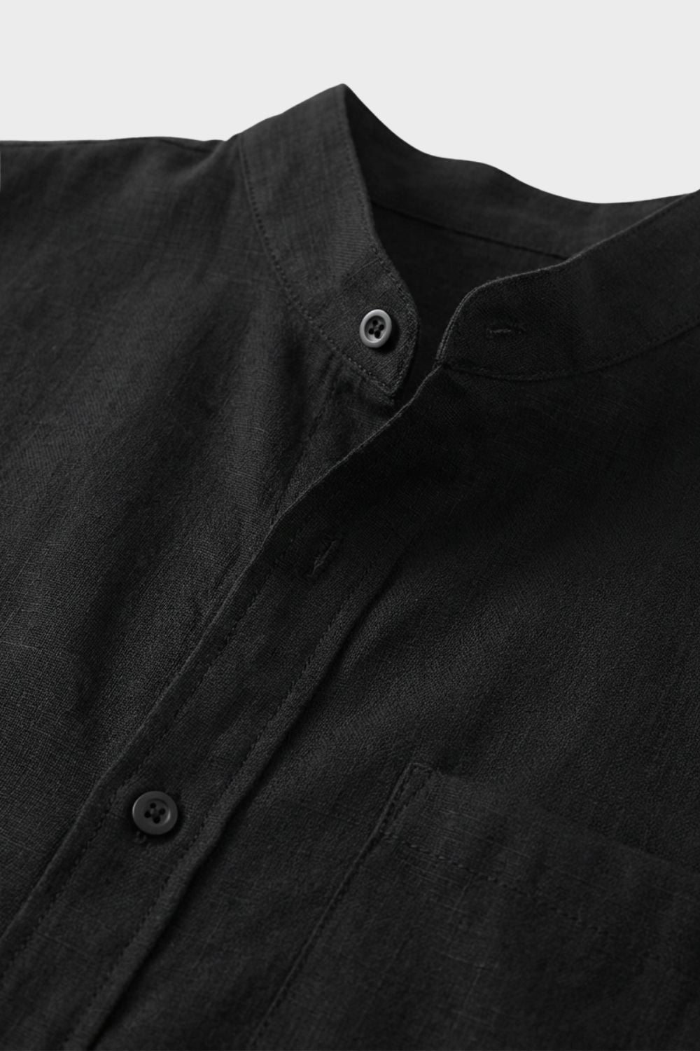 Herren Sommerhemd – Stand-Collar – Profil-Ansicht