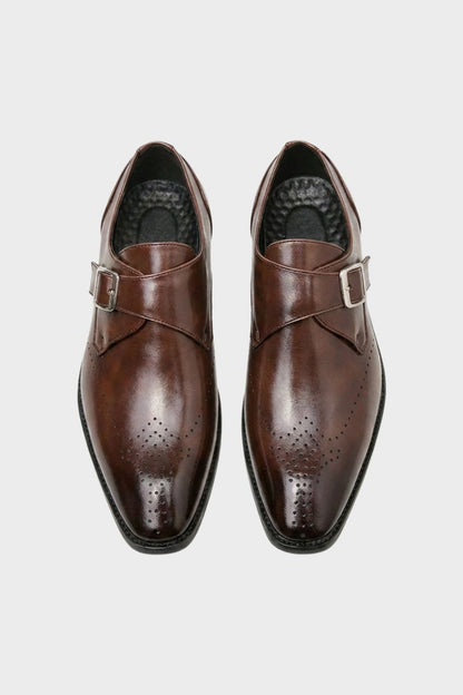Herren-Anzugschuhe mit Monk-Strap-Verschluss, flaches Profil | Monk-Strap