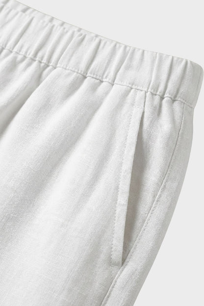 Damen Leinen Hose – 7/8 Loose – Profil-Ansicht