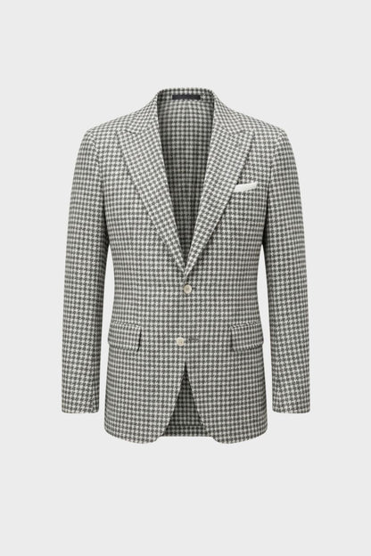 Herren Blazer – Gemusterter Blazer mit Zwei-Knopf-Verschluss und fallendem Revers für Abend & semi-formelle Anlässe