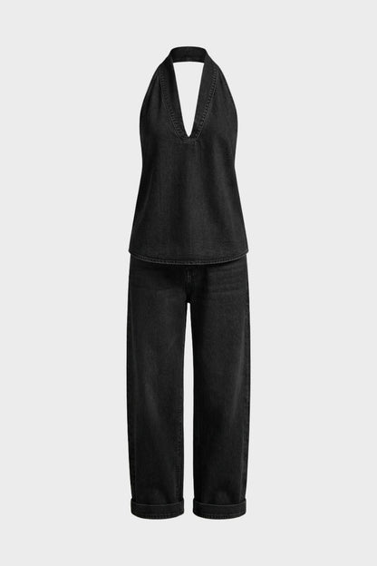 Damen Jumpsuit Wide-Leg | V-Ausschnitt – Lifestyle-Look