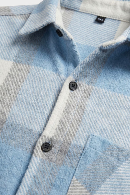 Herren Karohemd Langarm – Flanell – Profil-Ansicht